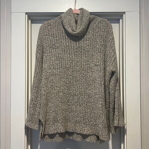 Mittoshop Heathered Gray Cowl Neck Sweater